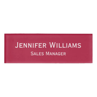 Badge D'identification Magenta Rouge moderne exécutif Magenta professionn