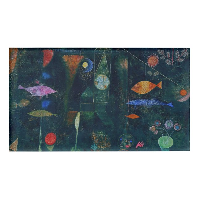 Badge D'identification Magie de poisson de Paul Klee Peinture Abstraite A (Devant)