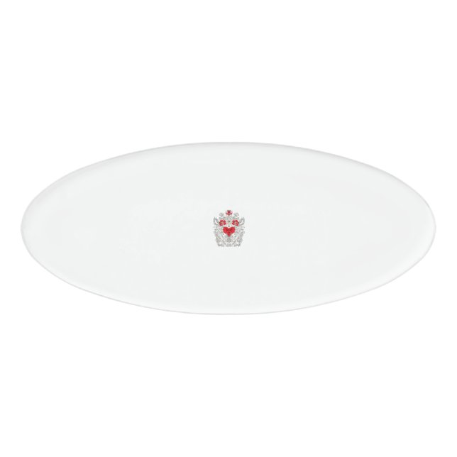 Badge D'identification Mandala papillon floral | Design d'art Boho pourpr (Devant)