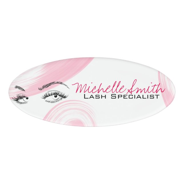 Badge D'identification Maquillage Artiste Lash Extensions Lashes Brosses  (Devant)