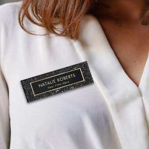 Badge D'identification Maquillage de Parties scintillant noire moderne Ar