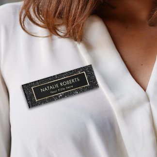 Badge D'identification Maquillage de Parties scintillant noire moderne Ar