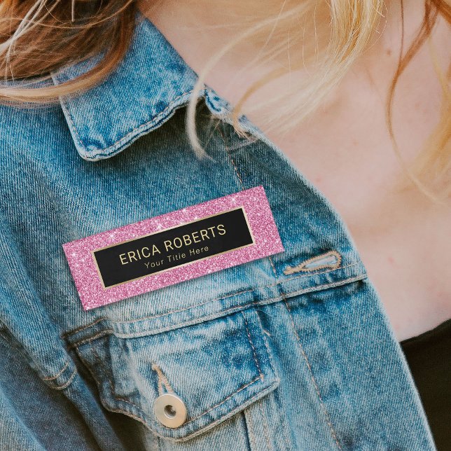 Badge D'identification Maquillage rose Parties scintillant Artiste Salon  (Créateur téléchargé)