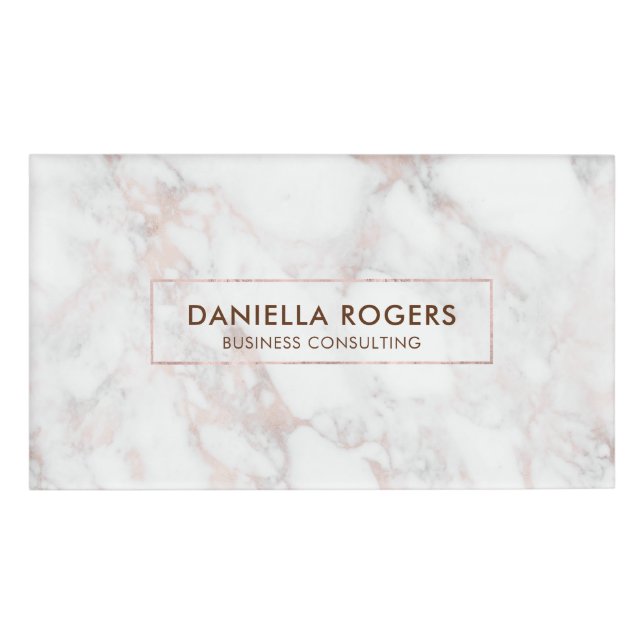 Badge D'identification Marbre de luxe rose gold (Devant)
