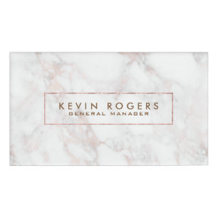 Badge D'identification Marbre de luxe rose or