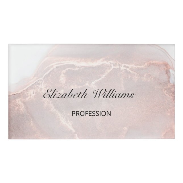 Badge D'identification Marbre d'encre or rose (Devant)