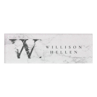 Badge D'identification Marbre Parties scintillant Luxe monogramme