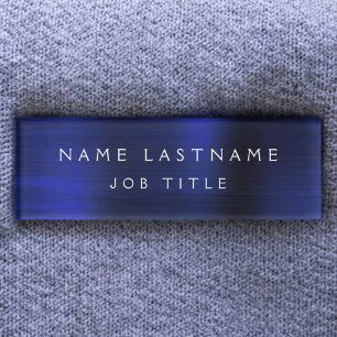 Badge D'identification Marine Blue Metallic Foil Entreprise moderne