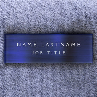 Badge D'identification Marine Blue Metallic Foil Entreprise moderne