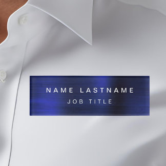 Badge D'identification Marine Blue Metallic Foil Entreprise moderne