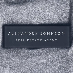 Badge D'identification Marine Professionnelle Blue Modern Business