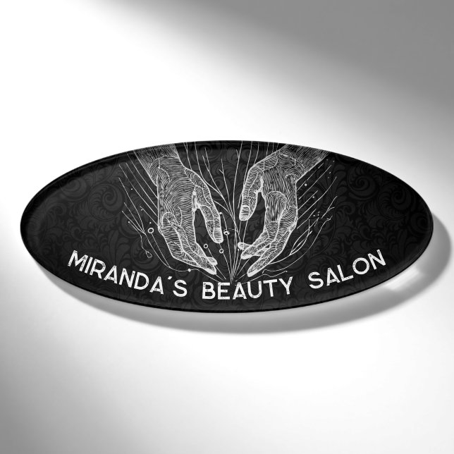 Badge D'identification Massage Thérapie Guérison Mains Énergie Spa Bien-ê (Devant)