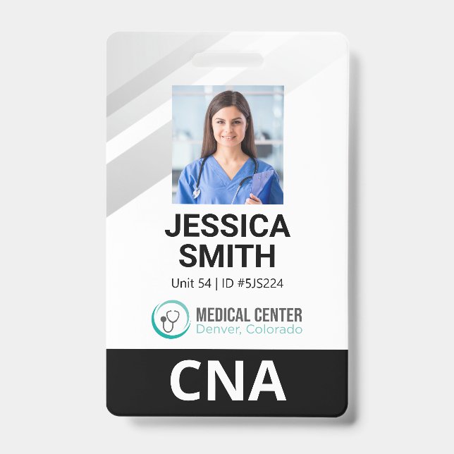 Badge d'identification médicale avec photo (Avant)