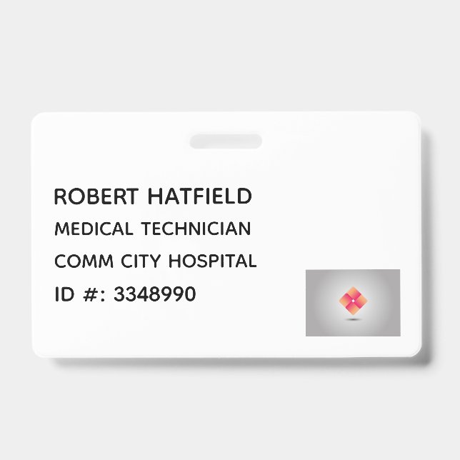 Badge d'identification médicale de l'hôpital (Avant)