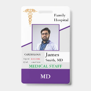 Badge d'identification médicale personnalisé + Cod