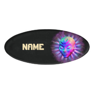 Badge D'identification Méditation psychédélique Alien