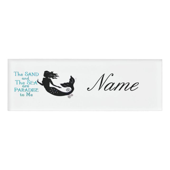 Badge D'identification Mermaid de plage de sable et de mer Thunder_Cove (Devant)