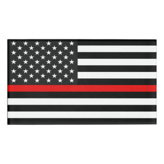 Badge D'identification Mince Red Line Drapeau de l'USA Nom Balise