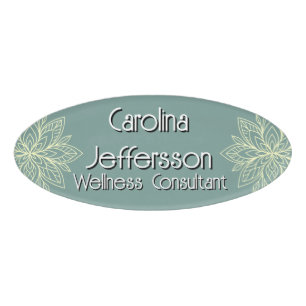 Badge D'identification Mindfulness Wellness Consultant Zen Lotus Turquois