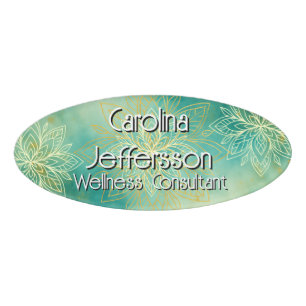 Badge D'identification Mindfulness Wellness Consultant Zen Lotus Turquois