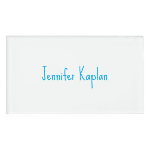 Badge D'identification Minimaliste Élégant Professionnel Écriture Manuscr
