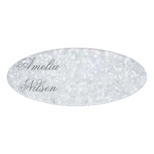Badge D'identification modèle, argent, parties scintillantes, charme,