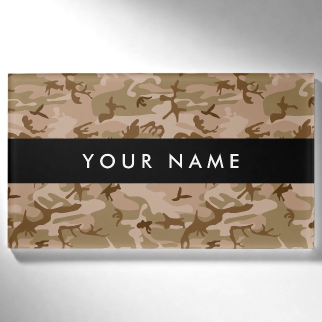 Badge D'identification Modèle de camouflage du désert, Votre nom, Personn (Devant)