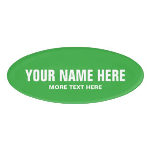 Badge D'identification Modèle d'étiquette de nom magnétique ovale vert