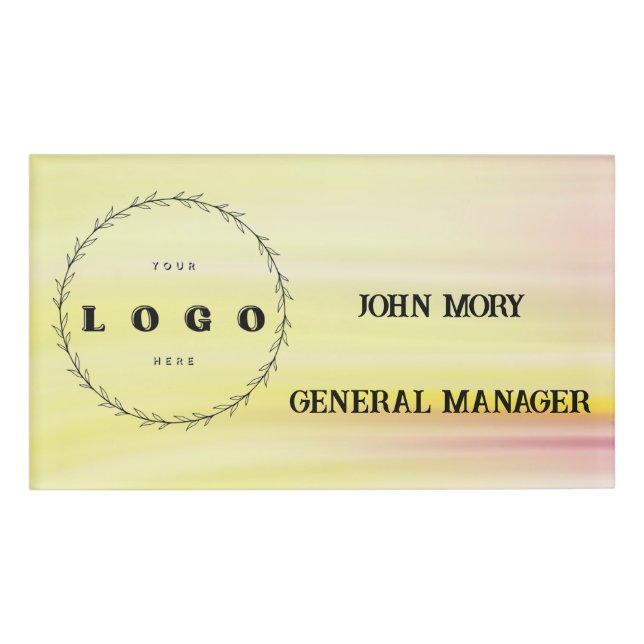 Badge D'identification modern Elegant Custom Name Title Employee  (Devant)