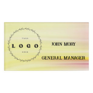 Badge D'identification moderne Élégant Nom personnalisé Titre Employé 