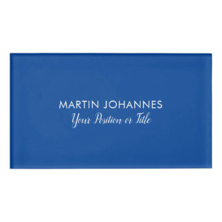 Badge D'identification Moderne élégant sobre élégant minimaliste bleu élé