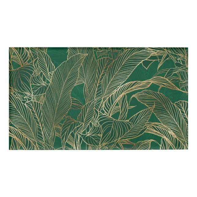 Badge D'identification Moderne Green Gold Foliage Plante Design botanique (Devant)