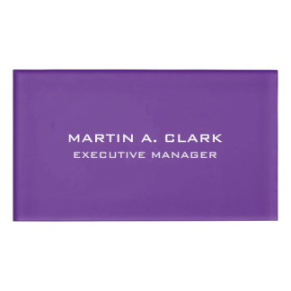 Badge D'identification Moderne minimaliste Plain Élégant Royal Purple