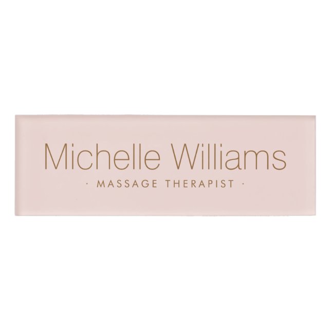 Badge D'identification Moderne rose vif tendance minimaliste (Devant)