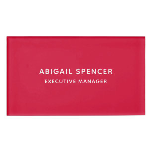 Badge D'identification Moderne simple cerise rouge professionnel