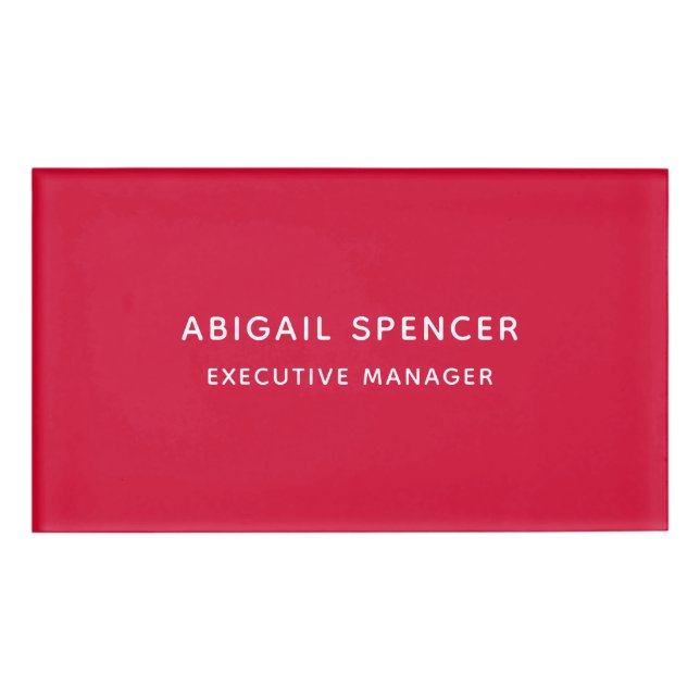 Badge D'identification Moderne simple cerise rouge professionnel (Devant)