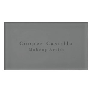 Badge D'identification Moderne Simple Dim Gris Professionnel Moderne