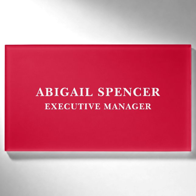 Badge D'identification Moderne Simple Élégant Cerise Rouge Professionnel (Devant)