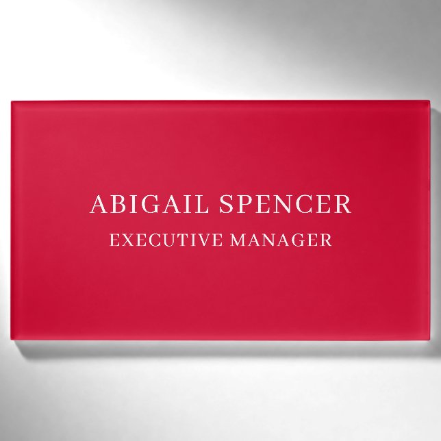 Badge D'identification Moderne Simple Élégant Cerise Rouge Professionnel (Devant)