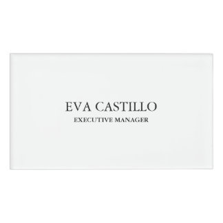 Badge D'identification Moderne tendance Elégant Simple White Manager