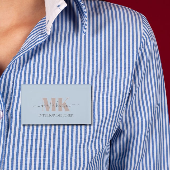 Badge D'identification Modert Mocha Mousse Monogram Poussiéreux Bleu (Créateur téléchargé)