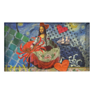 Badge D'identification Mona Lisa Fun Zodiac Whimsical