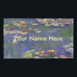 Badge D'identification Monet Water Lilies Chef-d'oeuvre Peinture<br><div class="desc">Monet Water Lilies - Ce tableau Monet classique a été peint par Claude Monet en 1916. Il fait partie de sa célèbre collection de nénuphars où il peint dans son jardin à Giverney,  France. Un tableau de chef-d'oeuvre.</div>