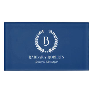 Badge D'identification Monogramme personnalisé de la couronne de laurier