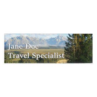 Badge D'identification Montagnes et rivière de Jackson Hole