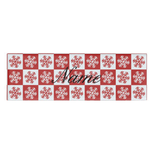 Badge D'identification motif à neige à chèque rouge/blanc Thunder_Cove