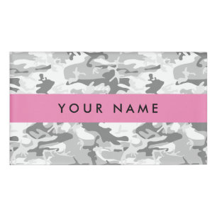Badge D'identification Motif camouflage neige hivernale gris Personnalise