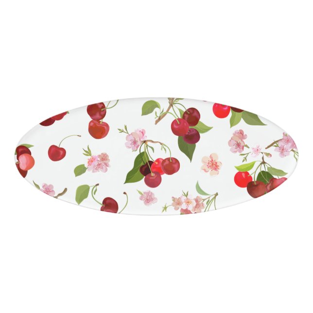 Badge D'identification Motif cerise 1 (Devant)