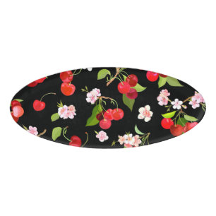 Badge D'identification Motif cerise 2