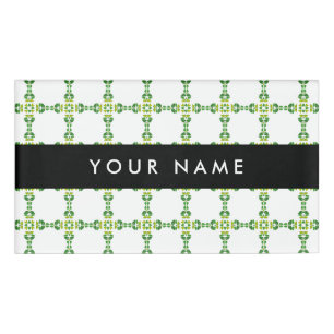 Badge D'identification Motif de feuille, feuilles vertes, votre nom
